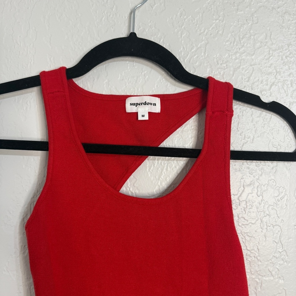 Superdown Red Backless Bodysuit - image 4